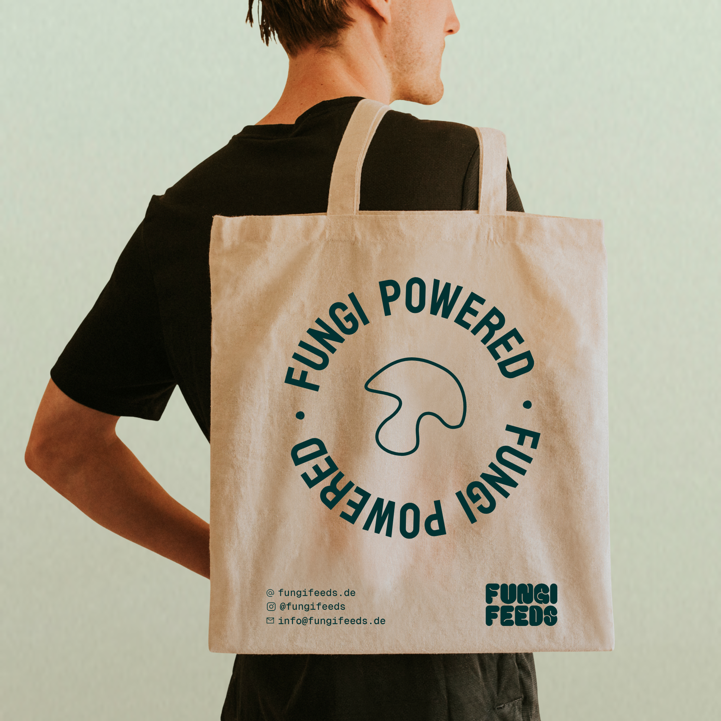 Baumwoll Jute Beutel - Mushroom Powered